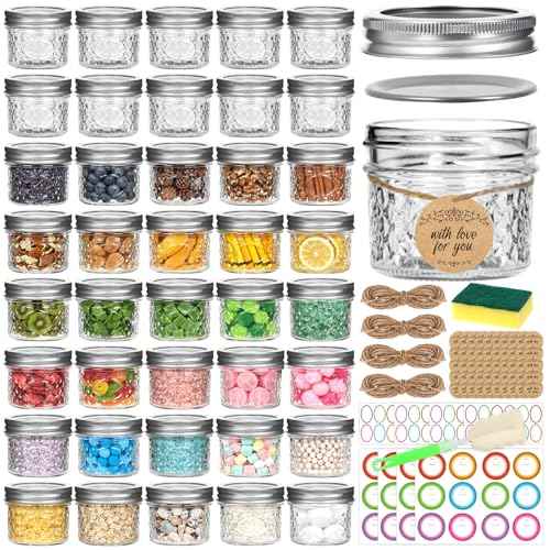 4oz Glass Mason Jars with Airtight Lids (40 Count)