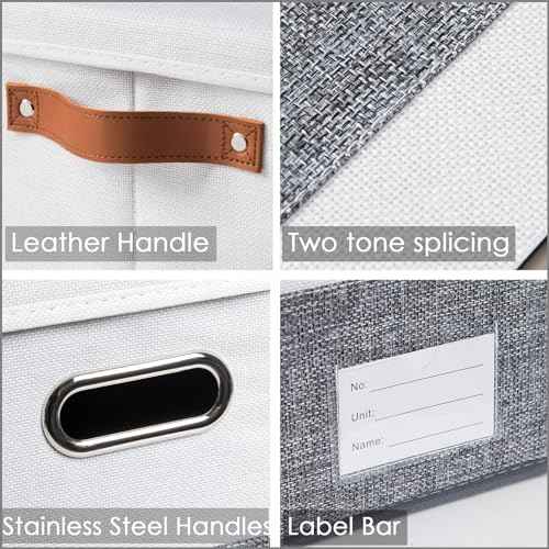 Larger Foldable Storage Bins with Handles [5 (5 Count)