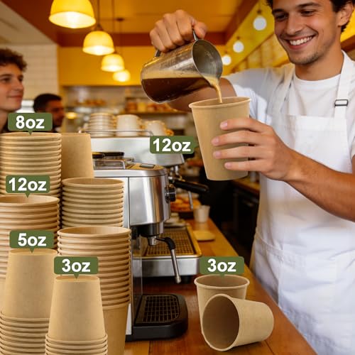 8 oz 100 Pack Disposable Coffee Cups (100 Count)