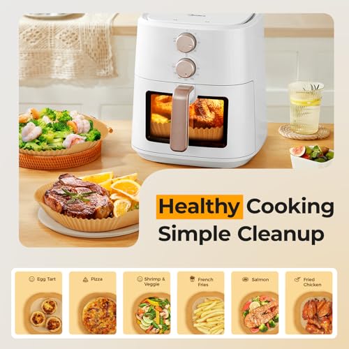 125Pcs 8 Inch Square Air Fryer Liners Disposable for 5 (125 Count)