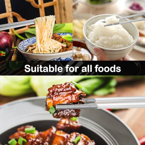 8 Pairs Metal Chopsticks Reusable 18 (8 Count)