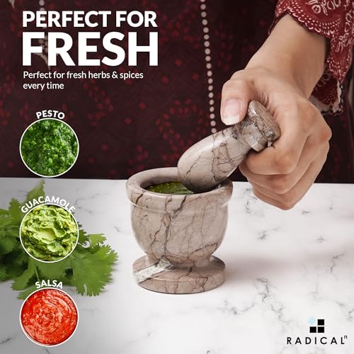 Marble Mortar and Pestle Set Small Spice Grinder & Herb Grinder