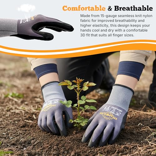 Work Gloves MicroFoam Nitrile Coated (3 Count)