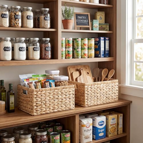 Wicker Storage Baskets for Shelves (2 Count)