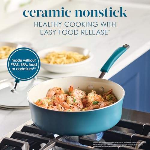 Cucina Ceramic Nonstick Saute Pan with Lid