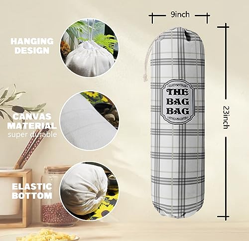 Classic Buffalo Check Plaid Grocery Bags Holder Organizer For Shopping Bags