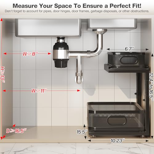 2 Pack Under Sink Organizer With Next (2 Count)