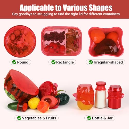 Silicone Stretch Lids for Food Storage in Fridge (6 Count)