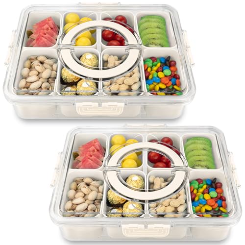 Divided Serving Tray with Lid and Handle (2 Count)