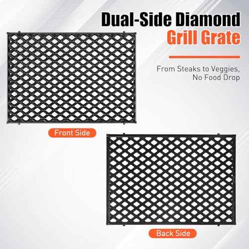 18.75" Dual Sided Diamond Sear Grill Grates for Weber Genesis II