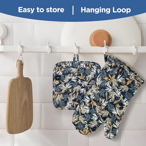 Oven Gloves Heat Resistant Potholder Set Oven Gloves with Anti (2 Count)