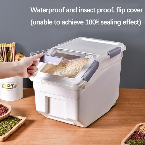30lb Food Storage Container with Scoop with Handle & Wheels (2 Count)