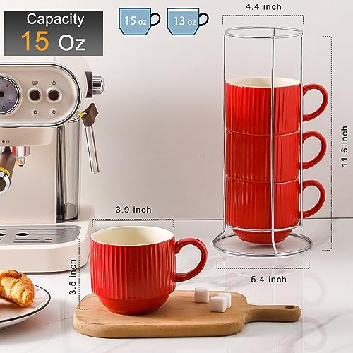 Red Coffee Mugs (4 Count)