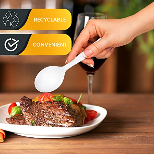 Heavy Weight Disposable Plastic Soup Spoons (200 Count)