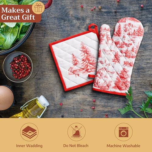 100% Cotton Oven Mitt & Pot Holder Set (2 Count)