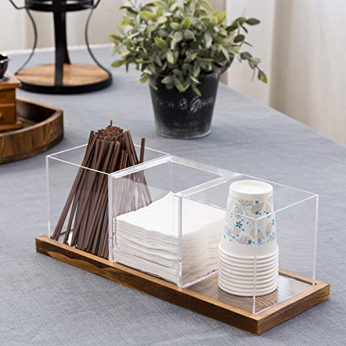 Coffee & Tea Station Organizer with Acrylic Compartments