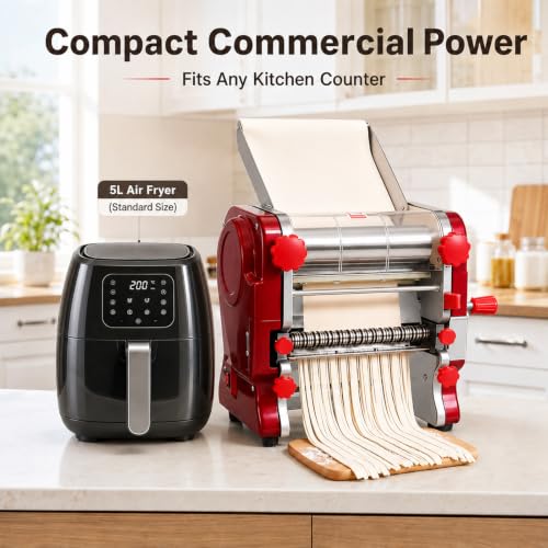 Electric Pasta Making Machine Commercial Noodle Spaghetti Maker Dough Roller with 2mm