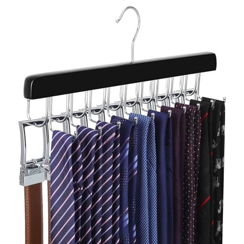 20 Hooks 2 in 1 Belt Tie Hanger for Closet Max 30 Belts with 30 Ties Capacity