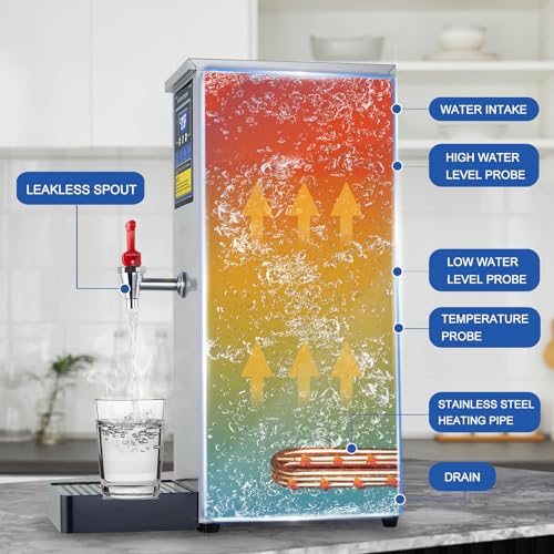 Hot Water Dispenser Commercial Water Boiler Countertop Hot Water Machine Stainless Steel Step