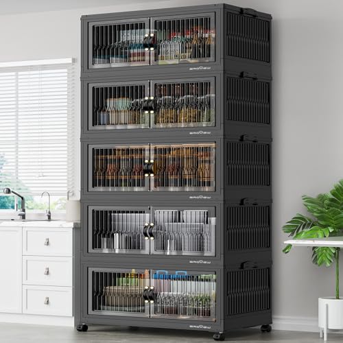 600Qt Stackable Storage Bins with 5 Lids (5 Count)