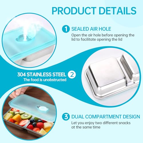 4 Pack Stainless Steel Snack Containers Reusable (4 Count)
