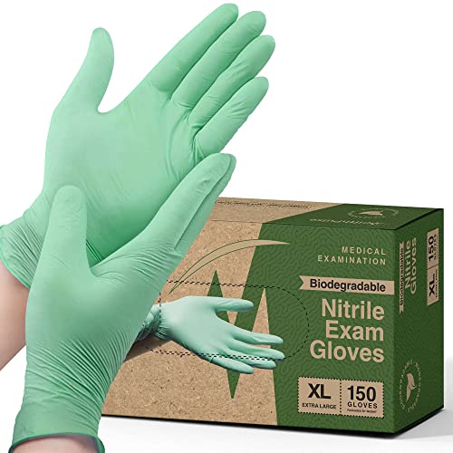 Biodegradable Disposable Nitrile Gloves X Large (150 Count)