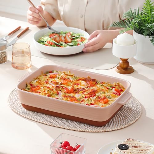 Large 9x13 Ceramic Baking Dish with Handles