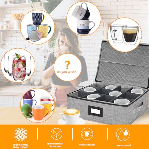 Coffee Mug Storage Box with Dividers