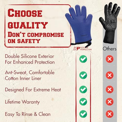 XL Silicone Pizza Oven Gloves Heat Resistant Oven Mitts