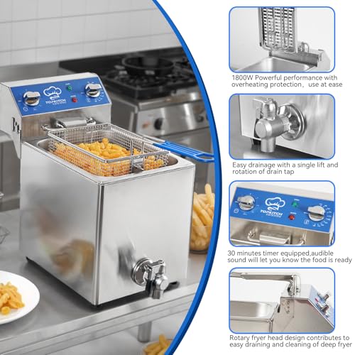 8.5Qt Electric Fryer with Oil Drain