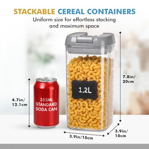 6 PC 1.2L Airtight Food Storage Containers with Lids BPA Free Plastic (6 Count)