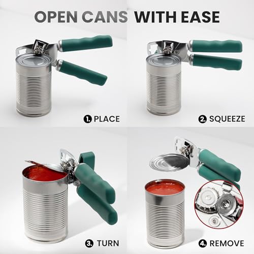 Heavy Duty Stainless Steel Can Opener Manual with Bottle Opener