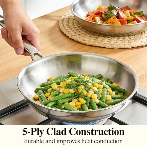 Stainless Steel Frying Pan Set with Lid