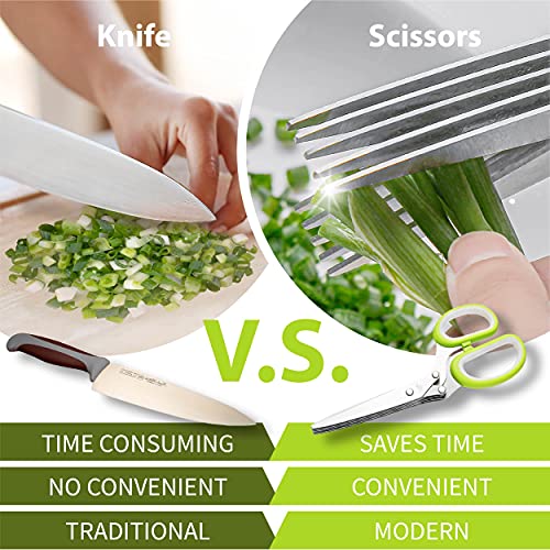 Herb Scissors with 5 Blades & Cleaning Kit