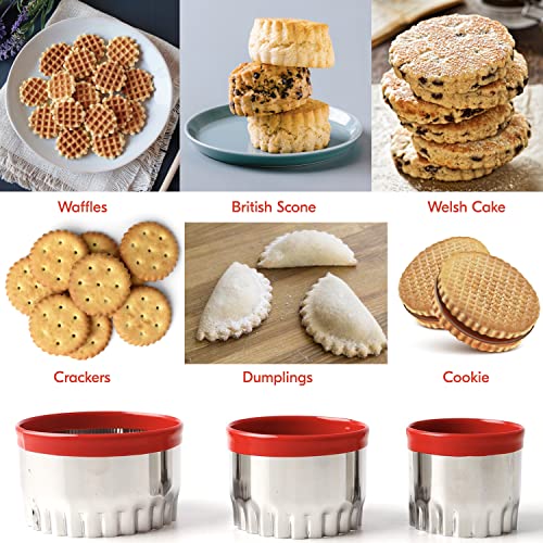 3Pcs Fluted Round Cookie Cutters (3 Count)