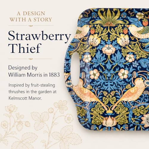 Morris & Co Strawberry Thief Blue Tray with Handles