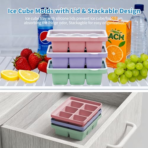 Large Silicone Ice Cube Tray Set of 3 (3 Count)