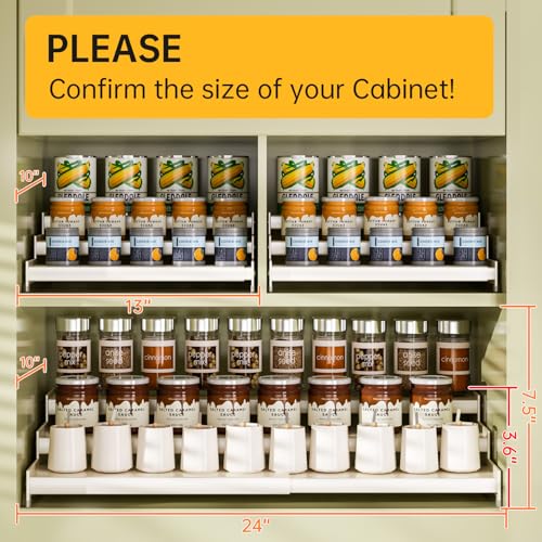 Expandable Carbon Steel Spice Rack Organizer for Pantry (2 Count)