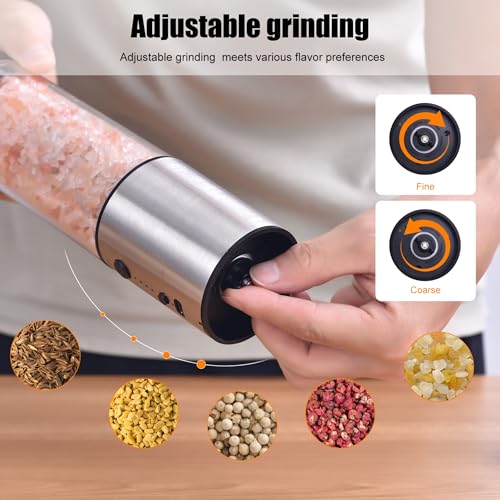 8oz Rechargeable Electric Salt and Pepper Grinder Set (2 Count)