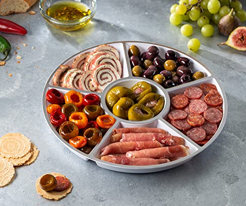 6 Sectional Round Plastic Serving Tray