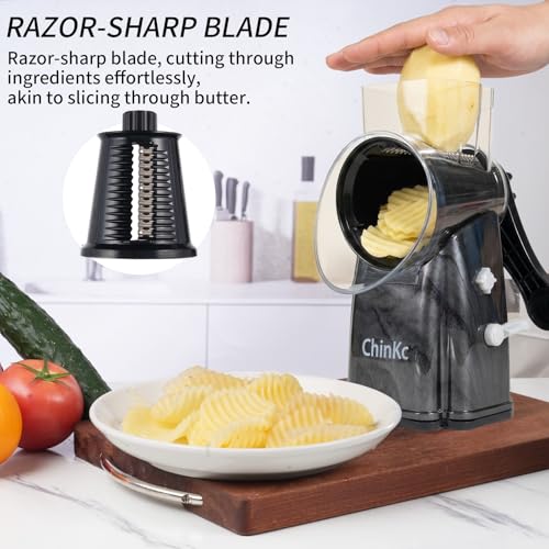 Upgrade Rotary Cheese Grater Shredder with Handle