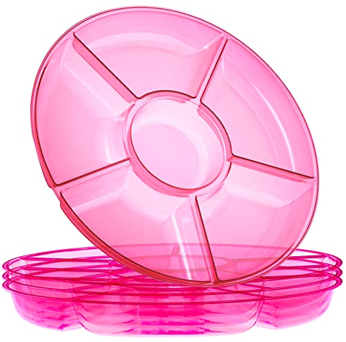 6 Sectional Round Plastic Serving Tray