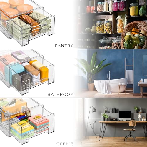 Clear Stackable Storage Drawers for Refrigerator