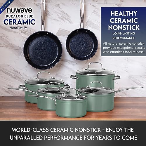 Healthy Duralon Blue Ceramic Nonstick Cookware Set