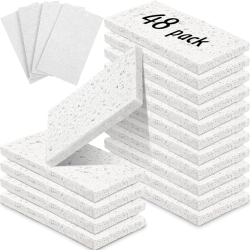 48 Pieces Compressed Wood Pulp Dish Sponges for Kitchen (48 Count)
