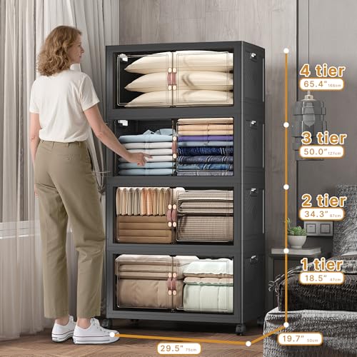 672QT Stackable Storage Bins with Lids (4 Count)