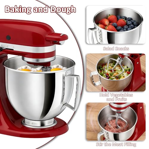 5QT Stainless Steel Mixer Bowl Compatible with KitchenAid Bowls for Mixer