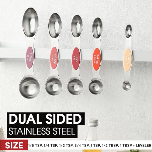 Stainless Steel 8 Magnetic Measuring Spoons Set