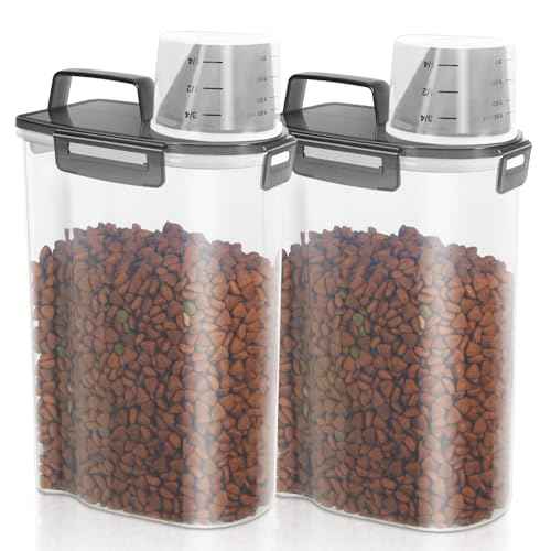 2 Pack 3 Lbs Pet Dog Cat Food Bird Seed Storage Containers for Travel (2 Count)