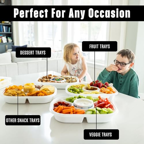 Jumbo Divided Serving Tray with Lid